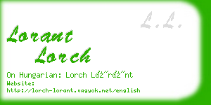 lorant lorch business card